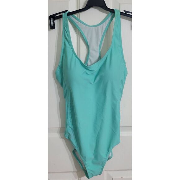 NICOLE MILLER TEAL ONE PIECE SWIMSUIT SZ M * - Picture 1 of 10